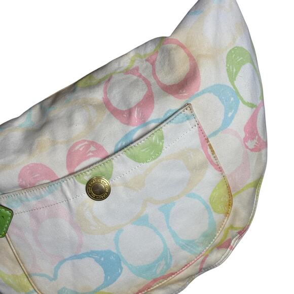 Coach Scribble Signature Hobo Bag Multicolor C Print, Y2K Pastel Purse - Picture 5 of 11